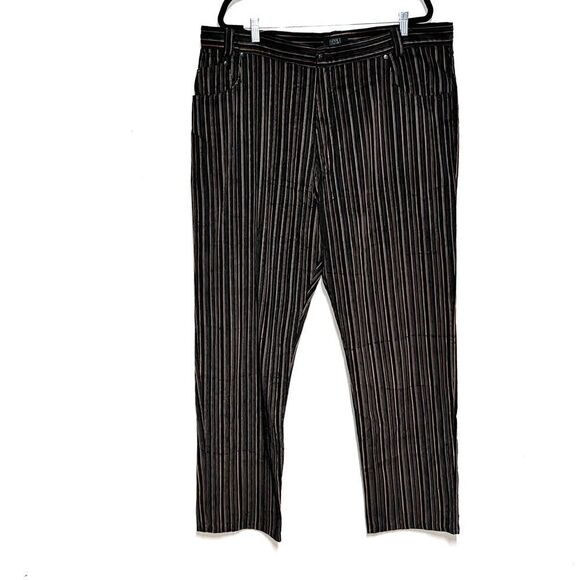 NWOT Versace Classic V2 Mens Brown Black Pinstriped Corduroy Pants Sz 44 W 34 L - Picture 1 of 7